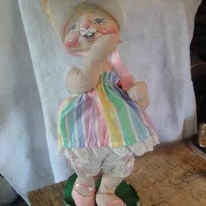 BIG Vintage Annalee Easter Bunny Store Display Original Clothing Metal Armature